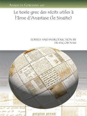 cover image of Le texte grec des récits utiles à l'âme d'Anastase (le Sinaïte)